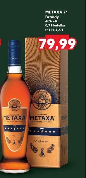 Brandy kartonik Metaxa 7* promocja w Kaufland