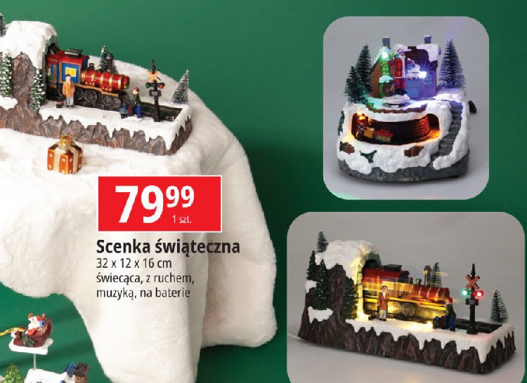 Scenka świąteczna 32 x 12 x 16 cm promocja w Leclerc