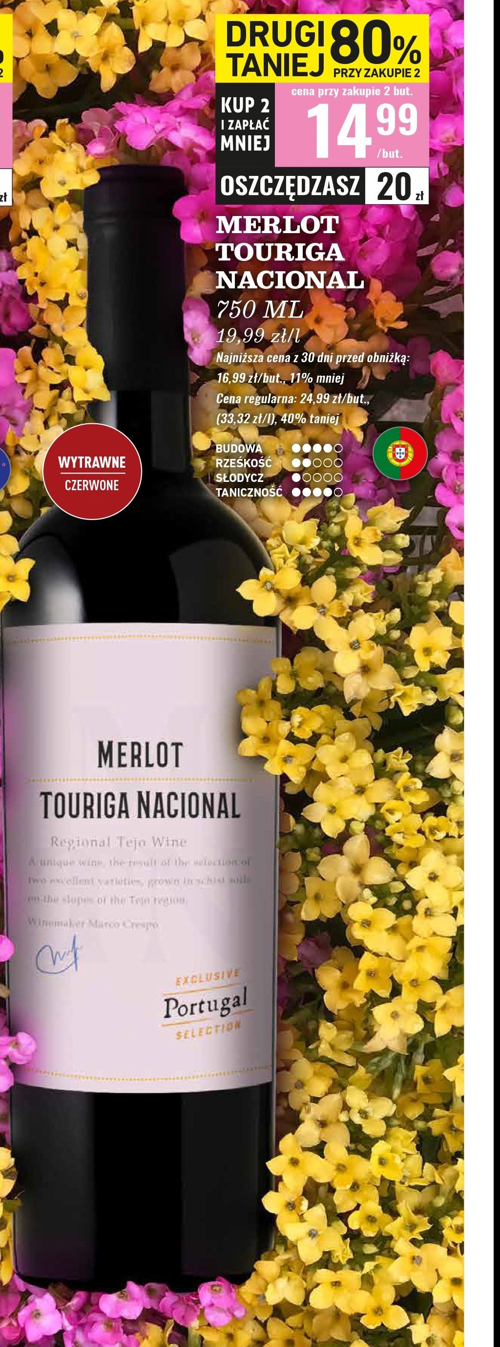 Wino Tourigal nacional merlot promocja