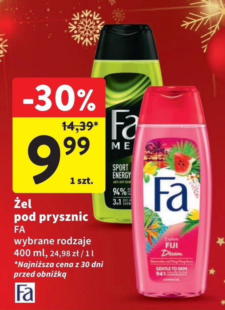 Żel pod prysznic Fa men sport energy boost promocja w Intermarche