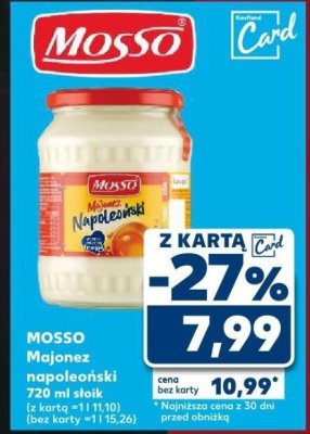 Majonez napoleoński Mosso 720 ml promocja w Kaufland