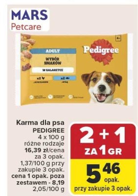 Karma dla psa PEDIGREE Adult 4x100g różne rodzaje promocja w Carrefour