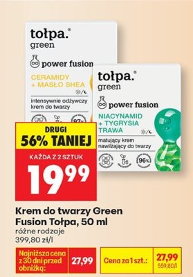 Krem do twarzy Green Fusion Tołpa 50 ml, różne rodzaje promocja w Biedronka