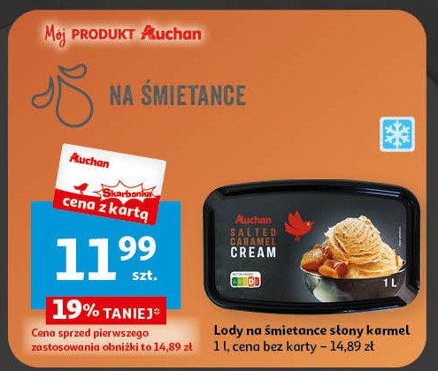 Lody słony karmel Auchan promocja