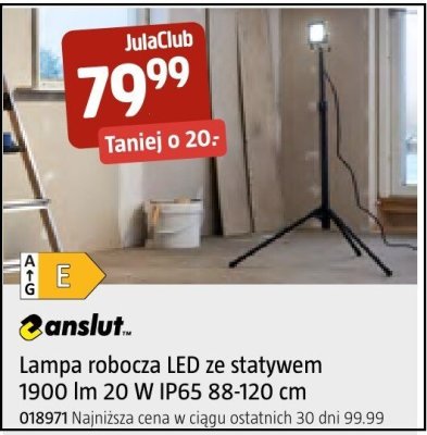 Lampa robocza LED ze statywem 1900 lm 20 W IP65 88-120 cm promocja w Jula