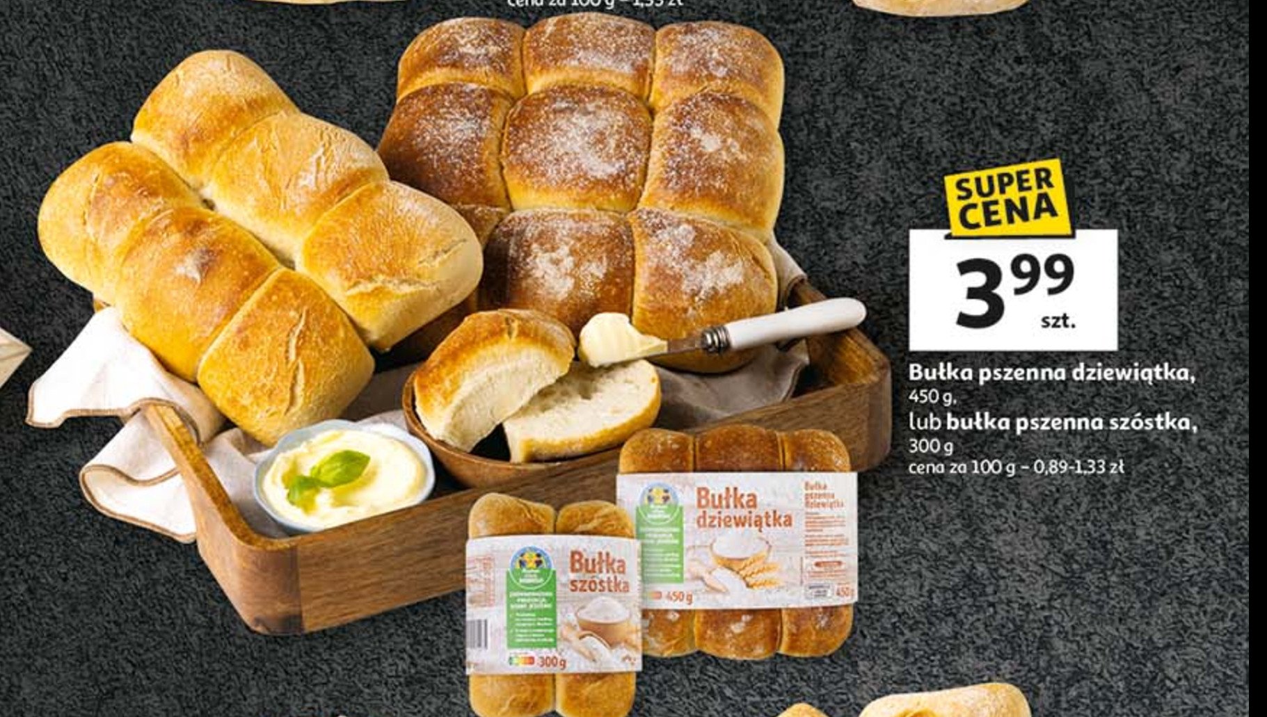 Bu艂ka dziewi膮tka Auchan pewni dobrego promocja