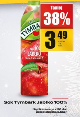 Sok Tymbark Jabłko 100% promocja w Supeco