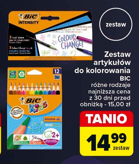 Pisak dwustronny dual tip Bic intensity promocja