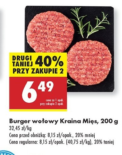 Burger wołowy Kraina mięs promocja w Biedronka