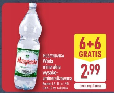 Woda mineralna wysoko-zmineralizowana promocja w Aldi