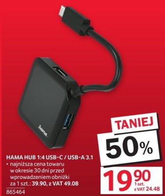 Hub Hama T-4 USB-C/USB-A 3.1 promocja w Selgros
