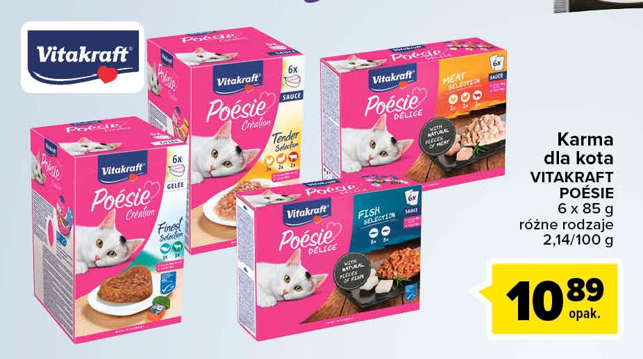 Karma dla kota mix smaków Vitakraft poesie deli sauce promocje