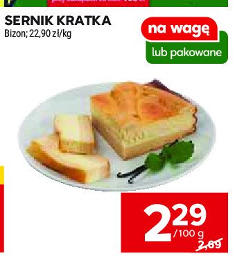 Sernik kratka Bizon promocja w Stokrotka