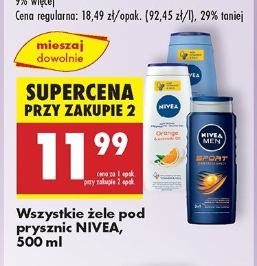 Żel pod prysznic Nivea men sport promocja w Biedronka