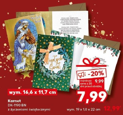 Karnet z życzeniami świątecznymi promocja w Kaufland