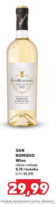 Wino SAN ROMIDIO PINOT GRIGIO DRY promocja w Kaufland