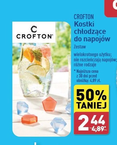 Kostki chłodzące do napojów Crofton promocja