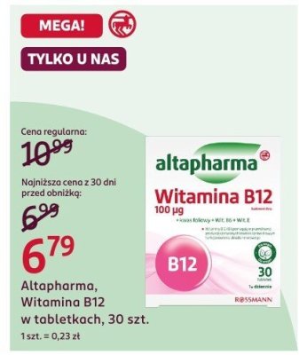 Witamina B12 w tabletkach, 30 szt. promocja w Rossmann