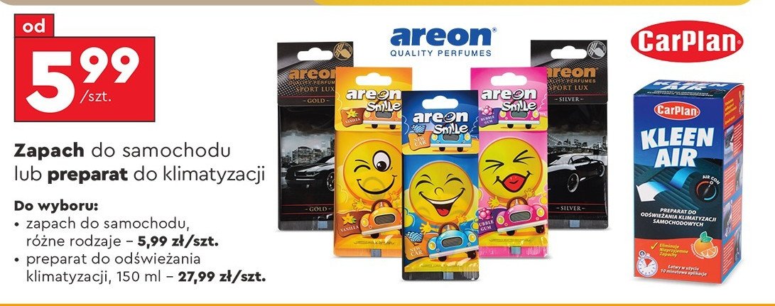 Zapach do samochodu smile vanilla Areon promocja w Biedronka