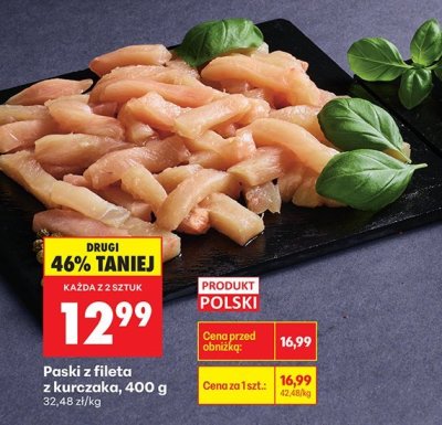 Paski z fileta z kurczaka, 400 g promocja w Biedronka