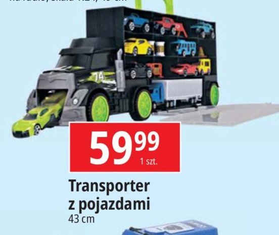 Transporter z pojazdami 42 cm promocja w Leclerc