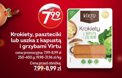 Krokiety, paszteciki lub uszka z kapustą i grzybami Virtu promocja w Żabka