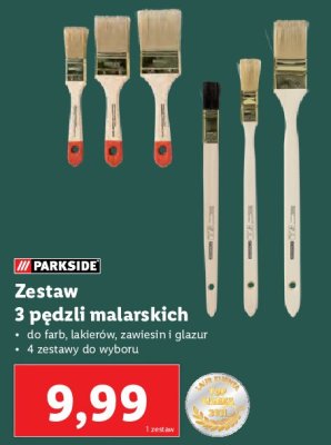 Zestaw pędzli płaskich Parkside promocja