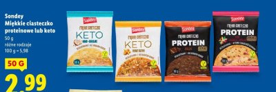 Miękkie ciasteczko keto, różne rodzaje Sondey promocja w Lidl