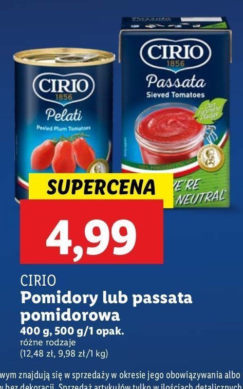 Pomidory całe pelati Cirio promocja