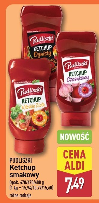 Ketchup ognisty Pudliszki promocja w Aldi