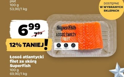 Łosoś atlantycki filet ze skórą SuperFish promocja w Netto