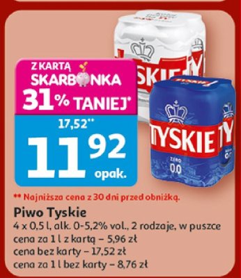 Piwo Tyskie 4x0.5l różne rodzaje promocja w Auchan