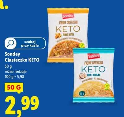 Ciasteczko Sondey Ciasteczko KETO promocja w Lidl
