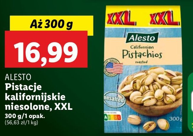 Pistacje niesolone Alesto promocja