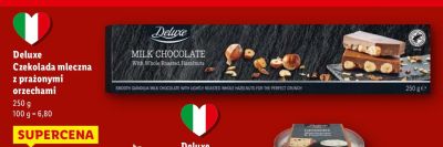 Czekolada mleczna z prażonymi orzechami Deluxe promocja w Lidl