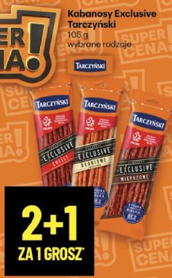Kabanosy Exclusive Tarczyński 105g wybrane rodzaje promocja w Delikatesy Centrum