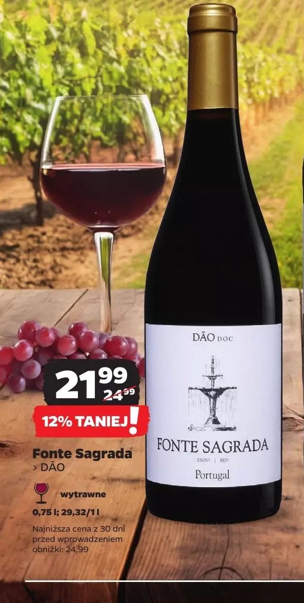 Wino wytrawne dao doc Fonte sagrada promocja