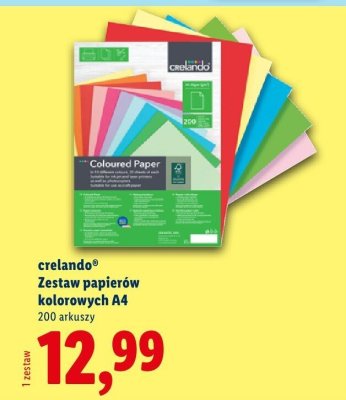 Zestaw papierów kolorowych A4 200 arkuszy promocja w Lidl
