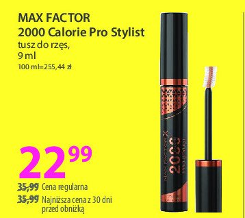 Tusz do rzęś Max factor 2000 calorie pro stylist promocja