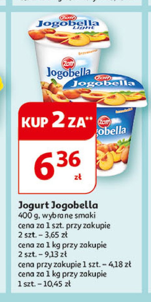 Jogurt brzoskwinia Zott jogobella light promocja