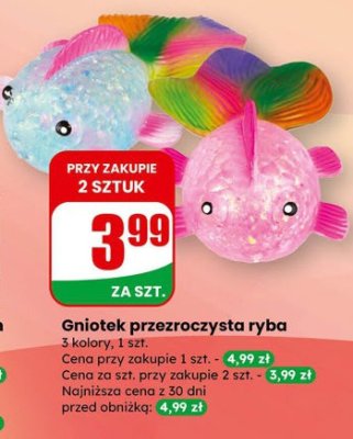 Gniotek przezroczysta ryba 3 kolory Dino promocja w Dino
