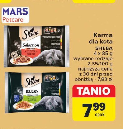 Karma dla kota smaki soczyste Sheba selection in sauce promocja