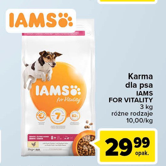 Karma dla psa  kurczak małe i średnie rasy Iams for vitality promocja