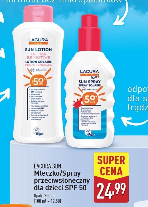 Spray przeciws艂oneczny sport spf 50 Lacura sun promocja