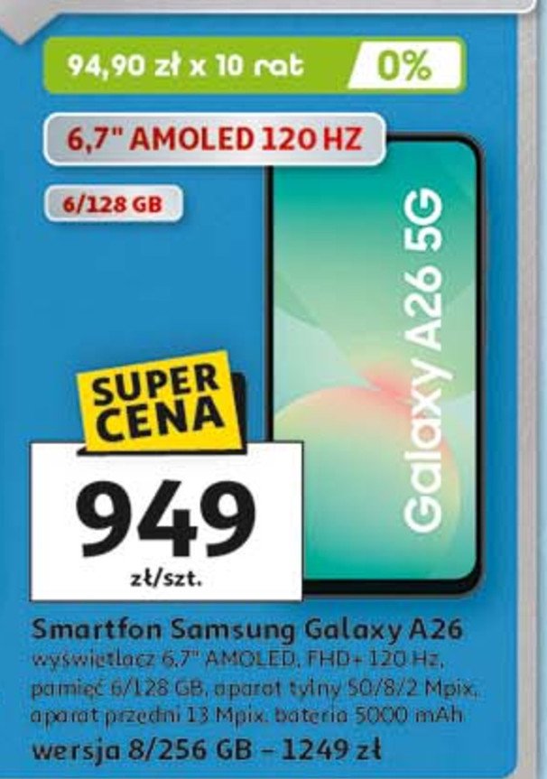 Smartfon a26 8/256 gb Samsung galaxy promocja w Auchan