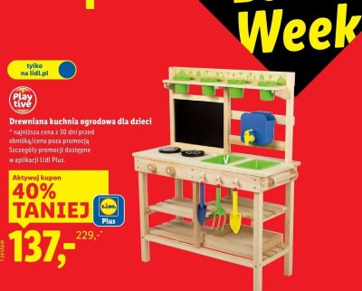 Drewniana kuchnia ogrodowa dla dzieci  promocja w Lidl