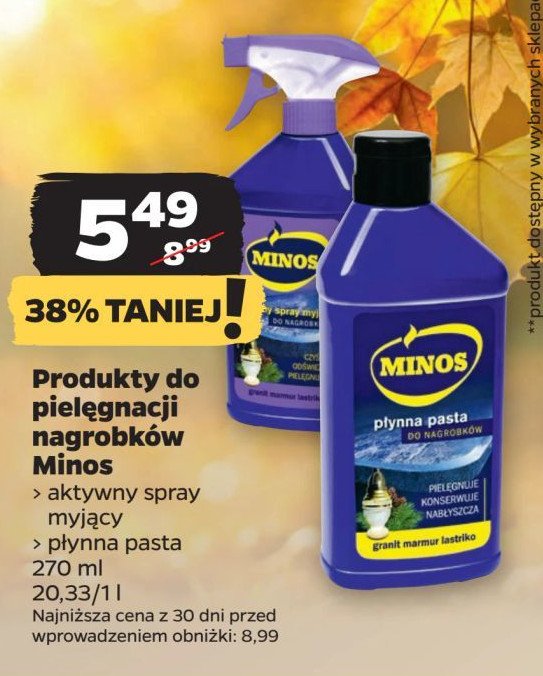 Spray aktywny do nagrobków Minos promocja