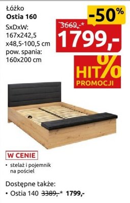 Łóżko Ostia 160 promocja w Black Red White
