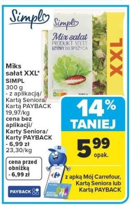 Mix sałat XXL SIMPL promocja w Carrefour
