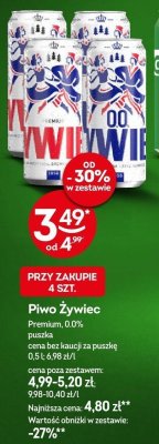 Piwo Żywiec Premium 0,0% puszka promocja w Żabka
